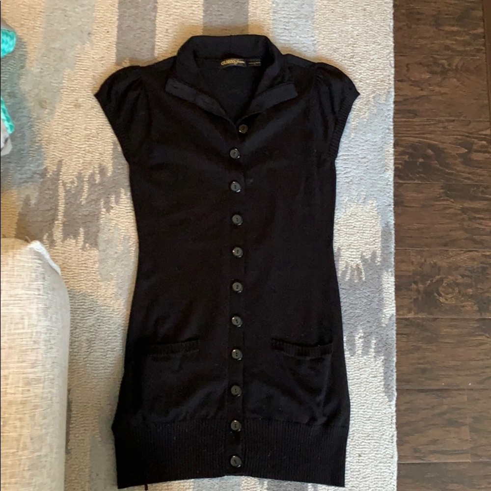 GUESS Black Short Sleeve Sweater Dress